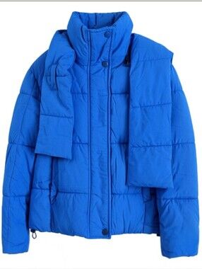 Womans Cobalt Blue Quilted Puffer Jacket - Bright Blue Small